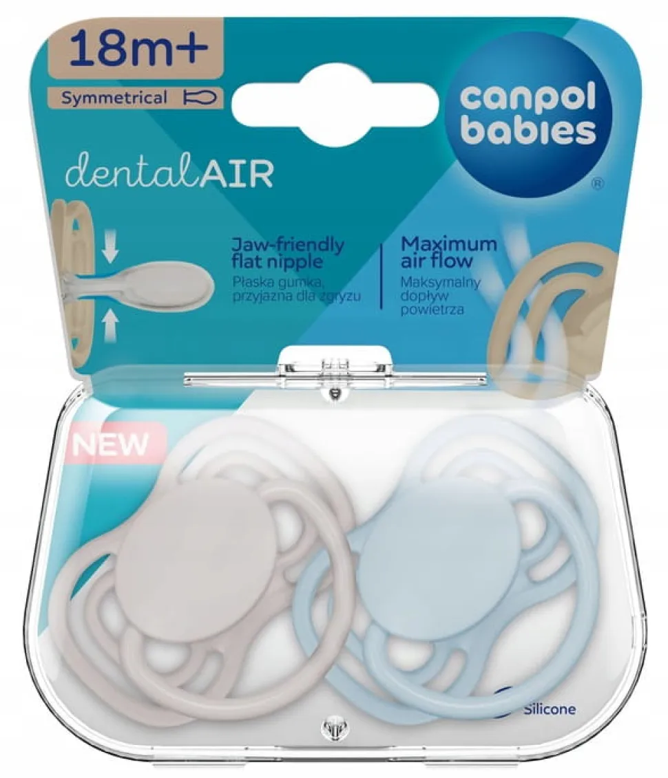 Canpol babies smoczek silikonowy dentalair 18m+ symetryczny 2szt