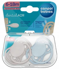 Canpol babies smoczek silikonowy dentalair 6-18m symetryczny 2szt