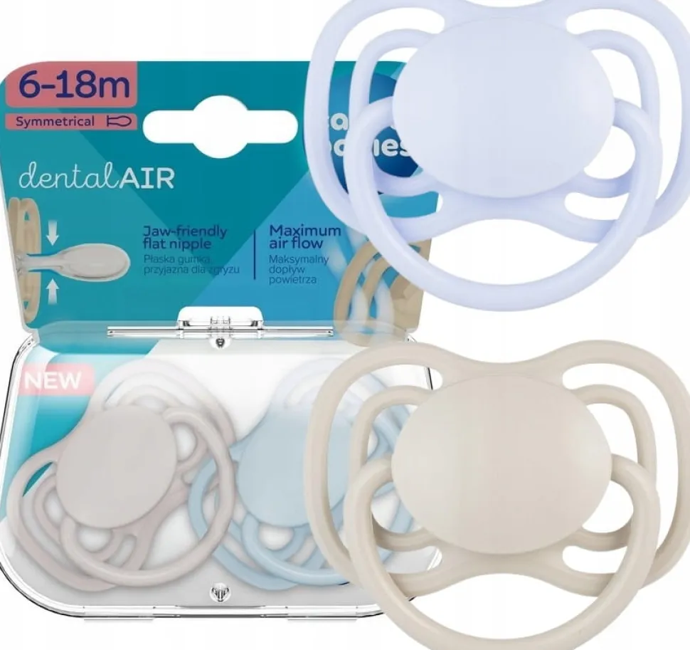 Canpol babies smoczek silikonowy dentalair 6-18m symetryczny 2szt