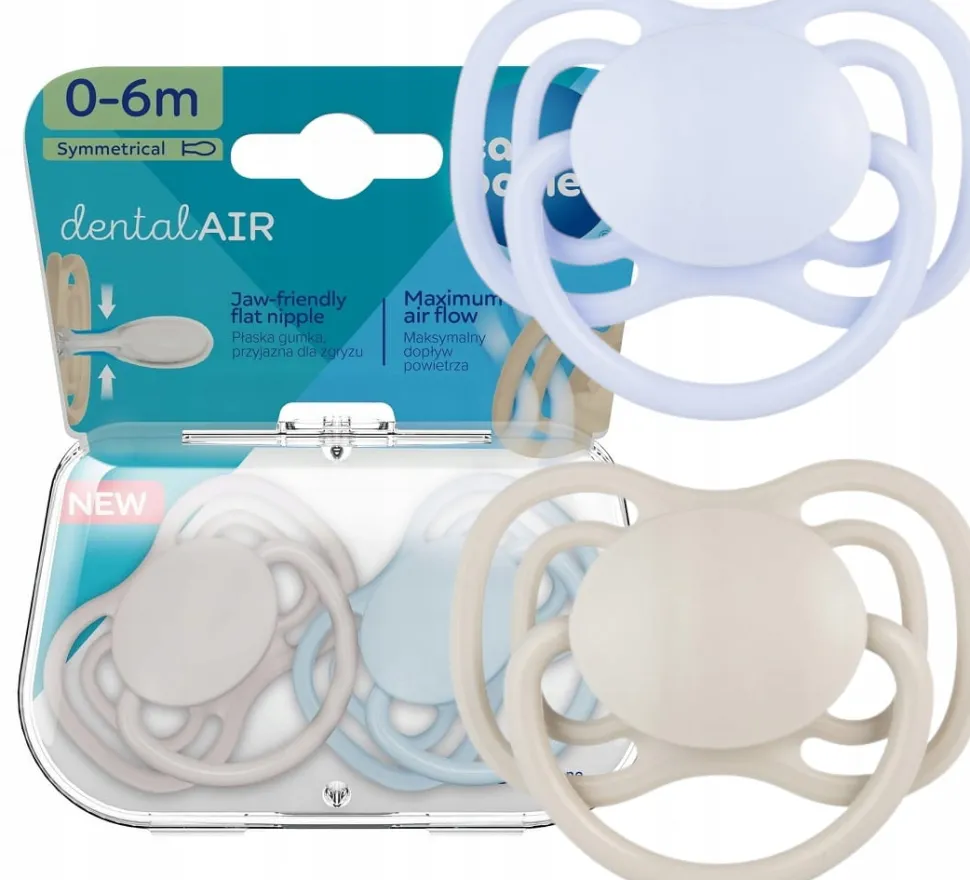 Canpol babies smoczek silikonowy dentalair 0-6m symetryczny 2szt