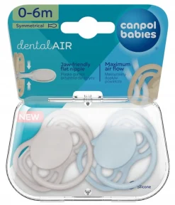 Canpol babies smoczek silikonowy dentalair 0-6m symetryczny 2szt