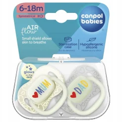 Canpol babies smoczki silikonowe uspokajające symetryczne zestaw 2szt 6-18m