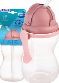Canpol bidon z rurką słomką 370ml 56/113