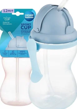 Canpol bidon z rurką słomką silikonową 370ml 56/113