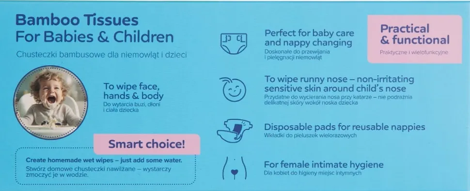 Canpol suche chusteczki bambusowe canpol babies dla niemowląt 100 szt.