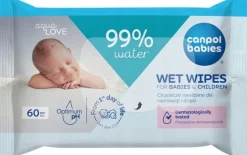 Chusteczki nawilżane dla niemowląt i dzieci 99% wody 60szt Canpol babies