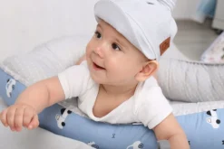 Chustka wiązana z daszkiem muślinowa chusteczka czapka na głowę Babymam