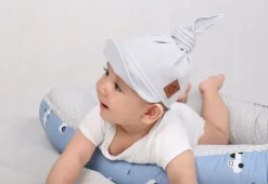 Chustka wiązana z daszkiem muślinowa chusteczka czapka na głowę Babymam