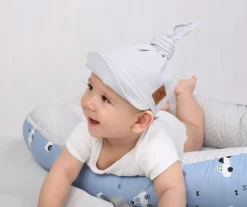 Chustka wiązana z daszkiem muślinowa chusteczka czapka na głowę Babymam
