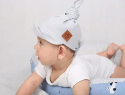 Chustka wiązana z daszkiem muślinowa chusteczka czapka na głowę Babymam