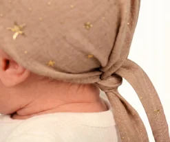 Chustka wiązana z daszkiem muślinowa chusteczka czapka na głowę Babymam