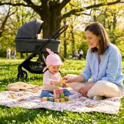 Chustka wiązana z daszkiem muślinowa chusteczka czapka na głowę Babymam