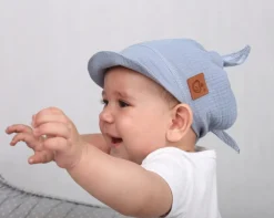 Chustka wiązana z daszkiem muślinowa chusteczka czapka na głowę Babymam
