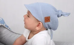 Chustka wiązana z daszkiem muślinowa chusteczka czapka na głowę Babymam