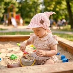 Chustka z daszkiem wafel chusteczka wiązana czapka na głowę Babymam