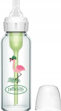 Dr bronw's anti-colic wąska szyjka butelka szklana 3m+ 250ml Poziom 2