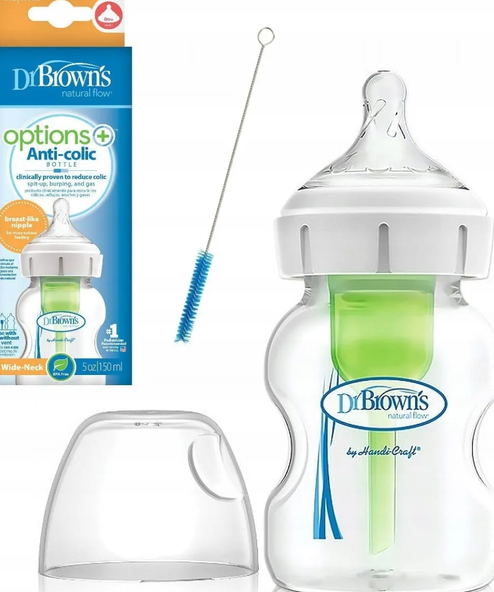 DR brown's options+ butelka antykolkowa szeroka 150ml 0m+