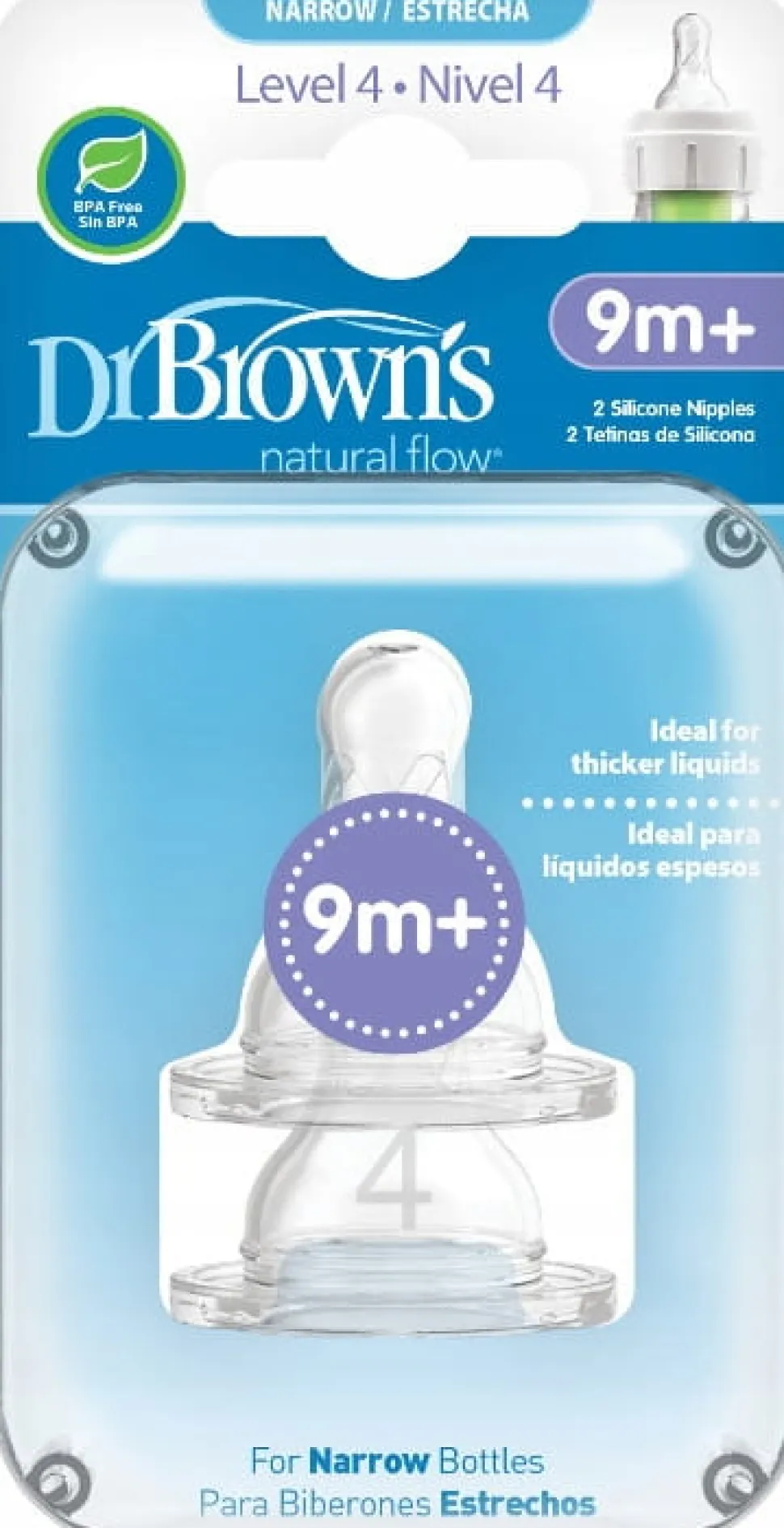 DR BROWN'S SMOCZEK DO BUTELKI WĄSKI 9M+ 2SZT