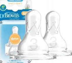 DR BROWN'S smoczek do butelki wąski 6m+ 2szt