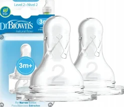 DR BROWN'S smoczek do butelki wąski 3m+ 2szt