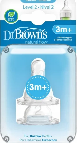 DR BROWN'S smoczek do butelki wąski 3m+ 2szt