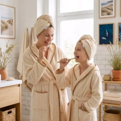 Gruby ręcznik do włosów turban na rzep termofrotte chłonny miękki Babymam