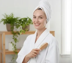 Gruby ręcznik do włosów turban na rzep termofrotte chłonny miękki Babymam