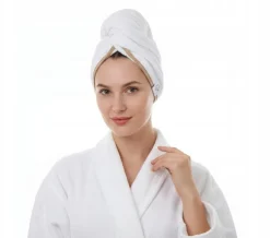 Gruby ręcznik do włosów turban na rzep termofrotte chłonny miękki Babymam