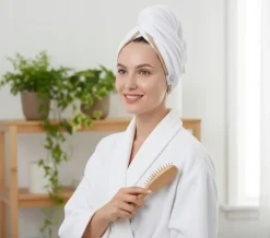 Gruby ręcznik do włosów turban na rzep termofrotte chłonny miękki Babymam