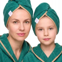 Gruby ręcznik do włosów turban na rzep termofrotte chłonny miękki Babymam