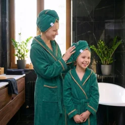 Gruby ręcznik do włosów turban na rzep termofrotte chłonny miękki Babymam
