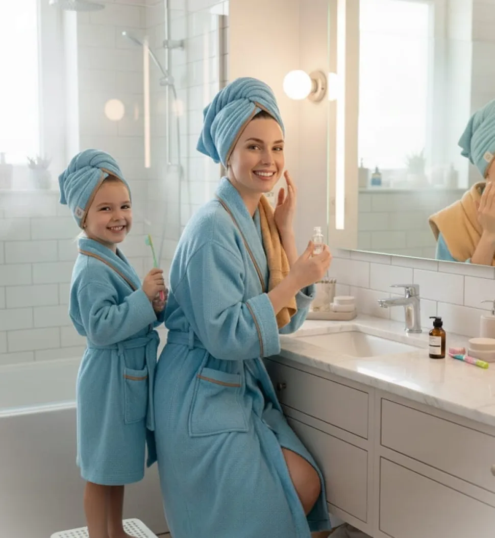 Gruby ręcznik do włosów turban na rzep termofrotte chłonny miękki Babymam