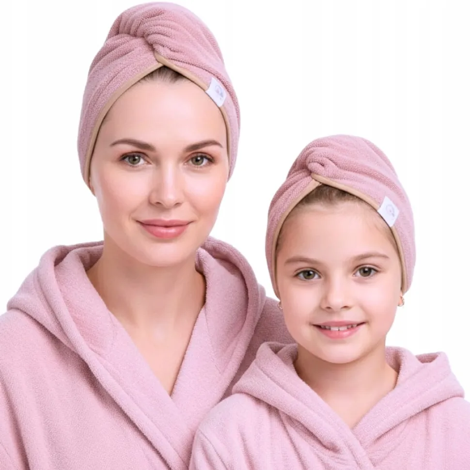 Gruby ręcznik do włosów turban na rzep termofrotte chłonny miękki Babymam