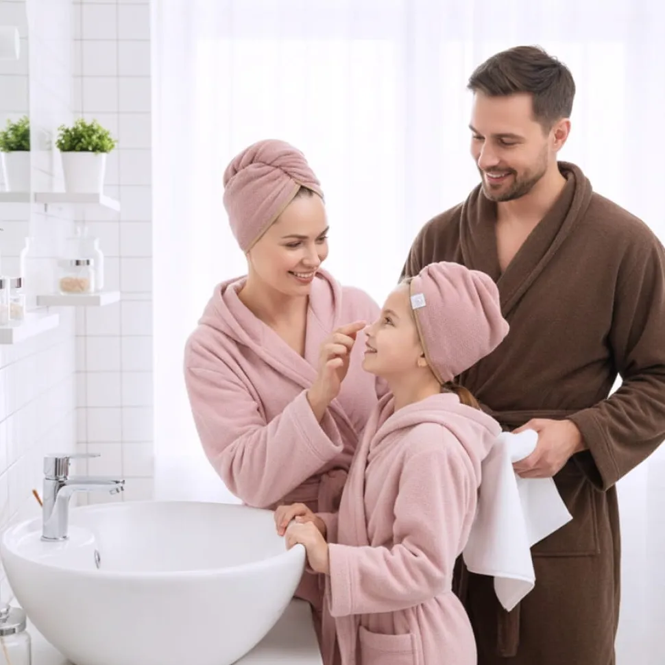 Gruby ręcznik do włosów turban na rzep termofrotte chłonny miękki Babymam