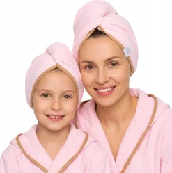 Gruby ręcznik do włosów turban na rzep termofrotte chłonny miękki Babymam