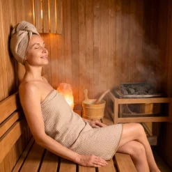 Gruby ręcznik do włosów turban na rzep wafelek chłonny miękki Babymam SPA sauna