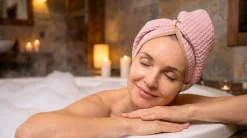 Gruby ręcznik do włosów turban na rzep wafelek chłonny miękki Babymam SPA sauna