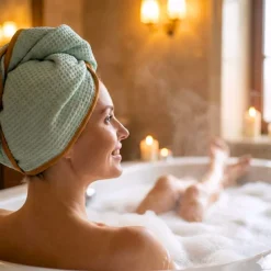 Gruby ręcznik do włosów turban na rzep wafelek chłonny miękki Babymam SPA sauna