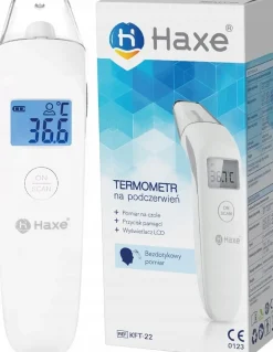 HAXE BEZDOTYKOWY TERMOMETR NA PODCZERWIEŃ MEDYCZNY