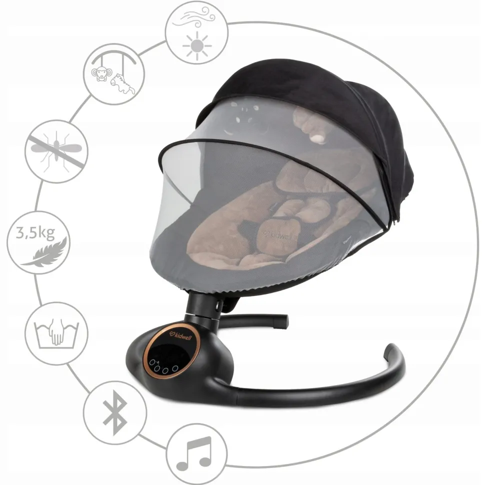 Kidwell bujaczek elektryczny 2w1 leżaczek huśtawka reve