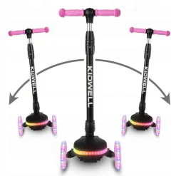 Kidwell hulajnoga led lumo balansowa świecące koła 3+ do 50kg składana