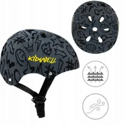 Kidwell kask ochronny dziecięcy regulowany 52-56cm na rower hulajnogę