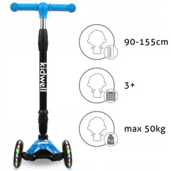Kidwell vento hulajnoga trójkołowa koła led 50kg