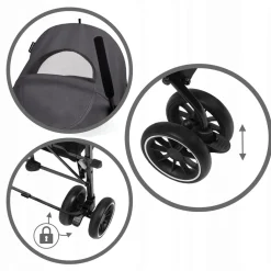 Kidwell wózek spacerowy spacerówka parasolka nelli graphite