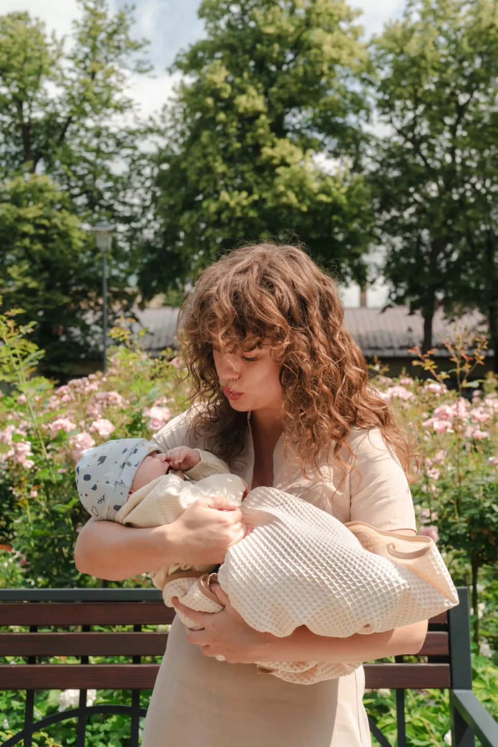 Kocyk dla niemowląt wafel bawełna 100% do wózka gondoli kołyski 78x100 Babymam