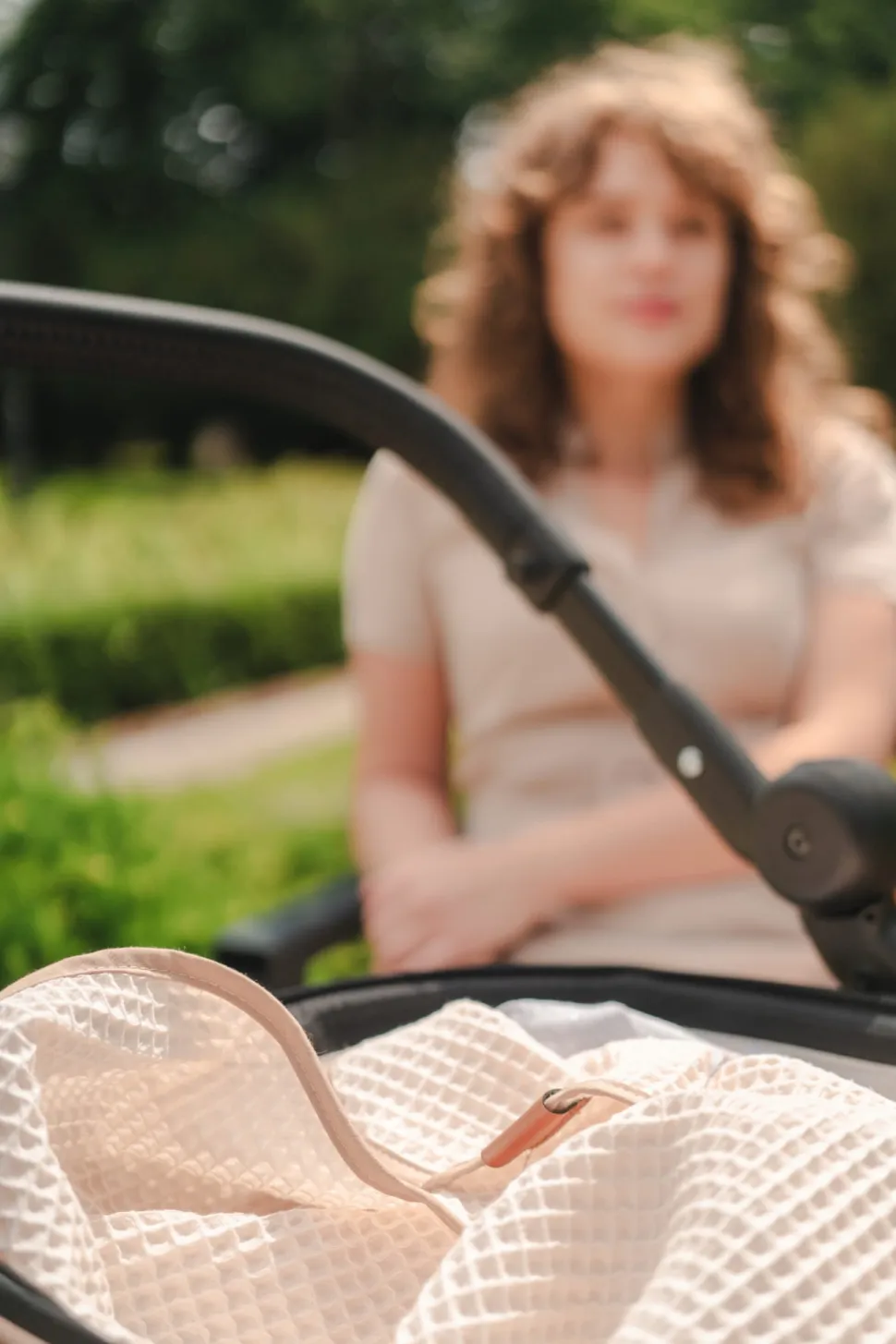 Kocyk dla niemowląt wafel bawełna 100% do wózka gondoli kołyski 78x100 Babymam