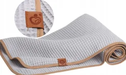 Kocyk dla niemowląt wafel bawełna 100% do wózka gondoli kołyski 78x100 Babymam