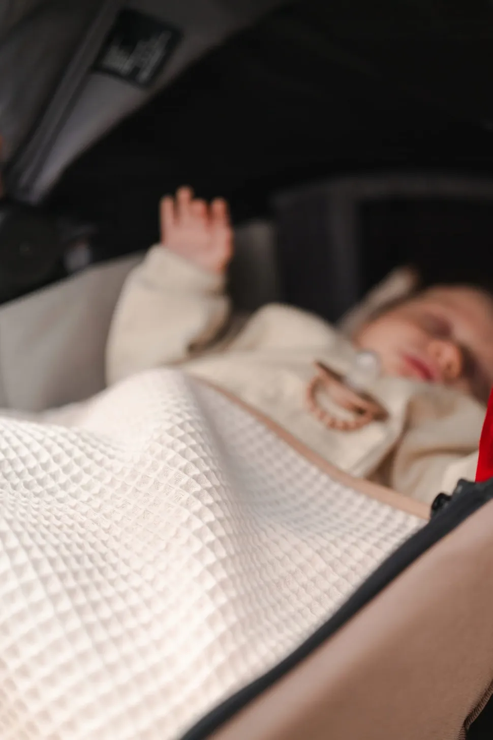 Kocyk dla niemowląt wafel bawełna 100% do wózka gondoli kołyski Babymam