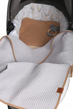 Kocyk dla niemowląt wafel bawełna 100% do wózka gondoli kołyski Babymam