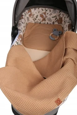 Kocyk dla niemowląt wafel bawełna 100% do wózka gondoli kołyski Babymam